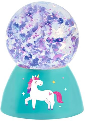 moses. LED-Glitzer-Zauberkugel Einhorn, magische Schneekugel mit LED-Licht in 3 Farben, batteriebetriebene Schüttelkugel mit Einhorn-Konfetti Aufwirbel-Funktion