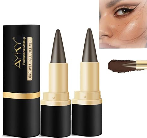 SHUOHONG 2 Stück Matte Schnell Trocknender Eyeliner Wasserfest, Long Lasting Wasserfeste Stifte, Schnell Trocknendes Eyeliner Stift, für Ein Alltägliches Anhaltend Augen Make Up (Braun)