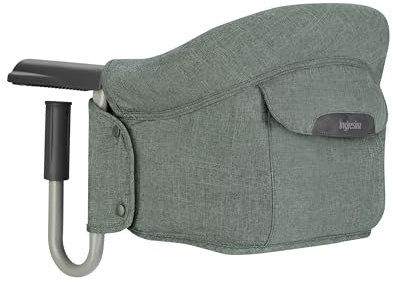 Inglesina Fast, Klappbarer Tischsitz, Dunkelgrün (Pine Green), Leicht zu Transportieren, Waschbar, Sichere Befestigung, Bis 15 kg, 35 x 27 x 42 cm