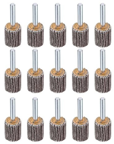 QUARKZMAN 20mm Roues à Lamelles Montées Sur Tige Roue Abrasive Papier de Verre 80 Grains 15 Pièces