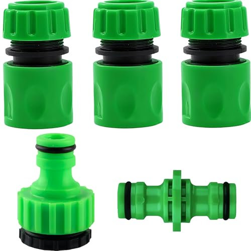 XPendHoze Hose Connector Garden Hose Fitting Set.Hose End Quick Connector, Double Male Snap Connector,2 Hose Tap Connector 1/2 Inch and3/4 Inch Size 2-in-1etc (kit 2)