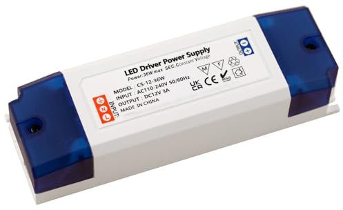MEEKBOS Trasformatore 220V 12V, 36W 3A Alimentatore AC a DC, Senza Carico Minimo, Senza Sfarfallio, Senza Rumore, Compatibile con G4, GU5.3, MR11, MR16, Strisce LED