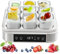 YLANMEI Yogurtera Digital automática con Control de Temperatura y Tiempo Ajustables, máquina de fermentación con 9 frascos de Vidrio, para Yogur, Masa, natto, arroz y Vino