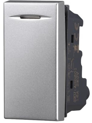 Deviatore 16A, Moduli grigi, grigio, Compatibile Con BTicino Axolute, frutti, interruttori, pulsanti, deviatori, dimmer, sensori, PIR, buzzer, Per Placche originali e compatibili
