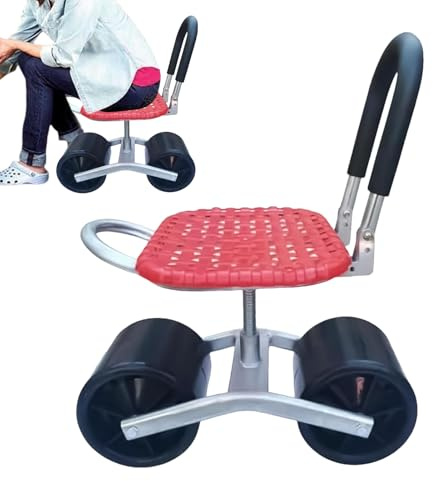 Hugsweet 360 Degree Rotating Gardening Seat With Adjustable Height,Garden Cart Rolling Stool, Garden Seat With Wheels Smooth & Sturdy Gardening Workseats
