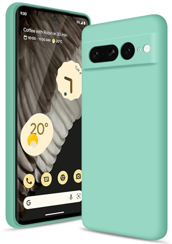Btstring Case for Google Pixel 7 Pro, Mint Green | Soft Silicone, Upgraded Camera Protection, Shockproof Slim, Anti-Scratch Microfiber Lining