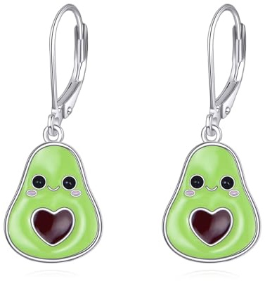 ONEFINITY Avocado Ohrringe 925 Sterling Silber Avocado Tropfen Ohrringe Frucht Schmuck Geschenke für Damen