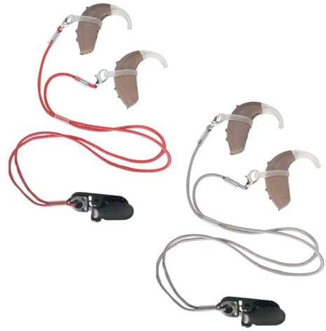 2er-Pack Hörgeräteclips mit Lanyards, BetterJonny Hörgeräte-Schutzbänder für beide Ohren Hörgeräte Clip Halter Seil Hörgeräte-Schutzseil für Jugendliche Senioren Erwachsene