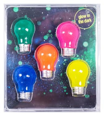 Kraftheld | 5er Set Deko-Magnete Bulb Glow | Glühbirnen-Magnete leuchten | bunt, dekorativ, farbenfroh | Kühlschrankmagnete in Form von Tieren | Magnet-Deko als Geschenk