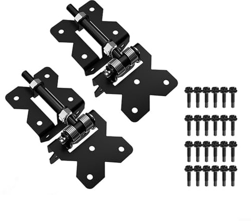 Heavy-Duty Self-Closing Gate Hinge Set for Enhanced Pet Safety | Easy-Install Design for Home Gates | Ideal for Dogs and Kids