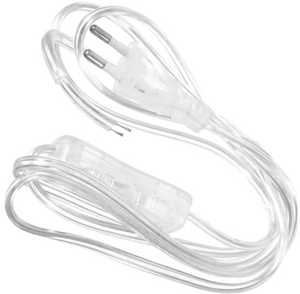 NIYANGLE Transparente Verlängerungskabel mit Schalter Europäischer Stecker Stromkabel aus Kupfer PVC Vielseitig für Lampen Einfache Montage Langlebig und Sicher für Haushaltbeleuchtung