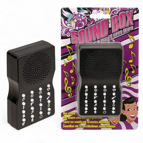 MIJOMA Soundbox Crazy Moments – Geräuschemaschine mit 16 witzigen Soundeffekten – Gag-Geschenk für Partys, Spieleabende & Büro