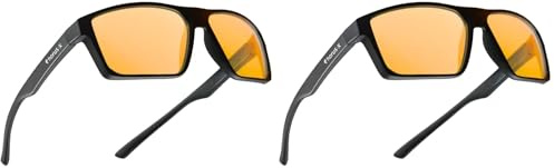 Horus X • Blaulichtfilter Brille Herren Damen | Blue Light Glasses | Gegen Ermüdung & Augenbelastung | Gaming Brille Amber (Packung mit 2)