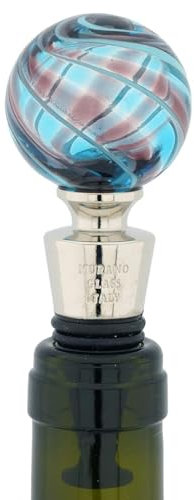 Glass Of Venice Murano Glass Bottle Stopper - Elegant Stripes