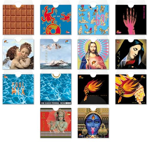 14 Stck. CD Leerhüllen DVD Leer Hüllen Blueray Motiv Designhüllen aus Karton/Pappe - ohne CDs!
