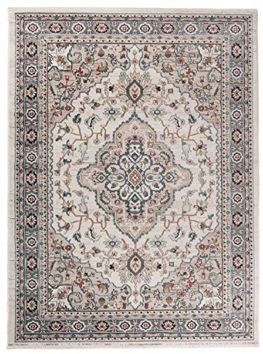Mazovia Traditioneller Orientalischer Teppich - Weicher Teppich für Wohnzimmer Schlafzimmer Esszimmer - ÖKO-TEX Zertifiziert - AYLA - 120 x 170 cm - Creme