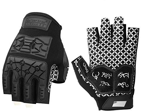 Seibertron Lineman 2.0 Handschuhe - Fußball-Receiverhandschuhe mit gepolsterter Handfläche Fingerlose Erwachsener Black M