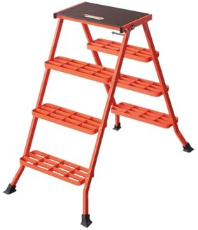 Mondelin Marchepied Pliant Acier 2 Marches | Hauteur Plateforme 90 cm, Hauteur de Travail 290 cm, Charge 150 kg, Antidérapant, Conforme EN 131