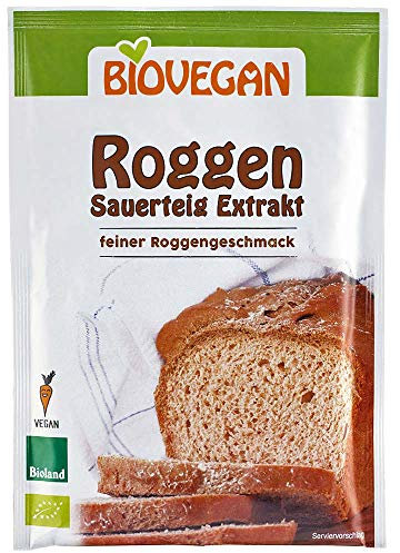 Biovegan Roggen Sauerteig-Extrakt, Trockensauerteig-Pulver in Bio Qualität für leckeres Roggenbrot, vegan und glutenfrei (12 x 30 g)