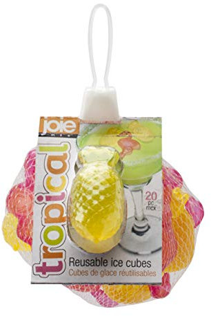 Joie Kitchen Gadgets 19924 Reusable Tropical Ice Cubes-Flamingo and Pineapples, Plastic, Yellow