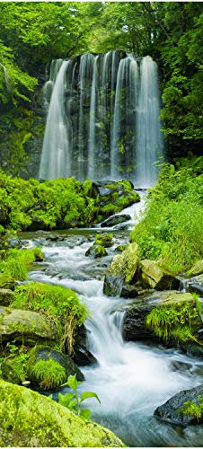 wandmotiv24 Türtapete Wasserfall im Dschungel, Wald, Wasser 90 x 200cm (B x H) - Dekorfolie selbstklebend Sticker für Türen, Türfolie, Aufkleber, M1122