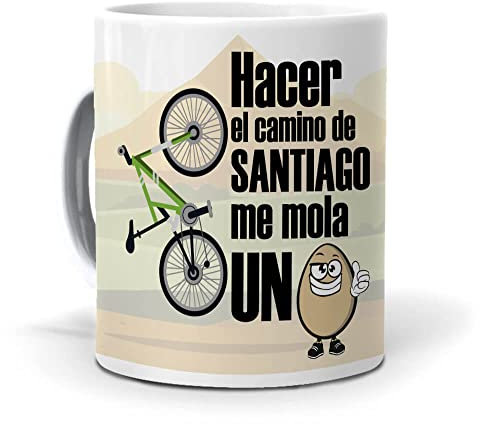Taza Hacer el Camino de Santiago me Mola un Huevo. Cerámica AAA - 350 ml.