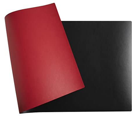 Exacompta 29141E Flexible Schreibunterlage Home Office, aus zweifarbigem Kunstleder (Polyurethan), weich und widerstandsfähig, 40 x 80 cm, schwarz/rot