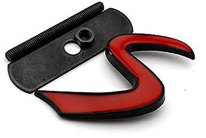 WWFAN 1. PCS S. Emblem Auto Aufkleber Front Grill Abzeichen für Mini Cooper S R56 R57 R55 R60 Grill Emblem Auto Styling (Color Name : Black S Grill Badge)