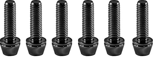 Bokwin 6 Stück Titan Ti Innensechskant-Vorbauschrauben M5 x 18 mm konische Unterlegscheibenköpfe Fahrradschäfte für Mountainbike (schwarz)