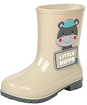 Stivali di gomma per bambini, per bambini, per attività all'aperto, ragazzi, in gomma, impermeabili, antiscivolo, da pioggia, da giardino, grigio., 35 cm EU