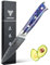 SANMUZUO Schälmesser Damastmesser 9 cm Klinge - Japanisches Obst und Gemüsemesser Officemesser - VG 10 Damaskus Stahl Küchenmesser mit Harzgriff - Xuan Serie(Saphirblau)