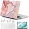 MUSHUI 4 in 1 Custodia per Macbook Air M2 M3 M4 13,6 Pollici A2681 A3113 A3240, 2025 2024 2022 con Touch ID, Plastica Case Cover Rigida & Pellicola Tastiera & Proteggi Schermo, Marmo Rosa