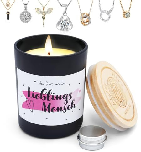 *Alster Herz* Lieblingsmensch, Duftkerze im Glas mit Spruch, Schmuckkerze, Sojawachs Kerze, Geschenkidee für Familile Freundin Freund (Schwarz)