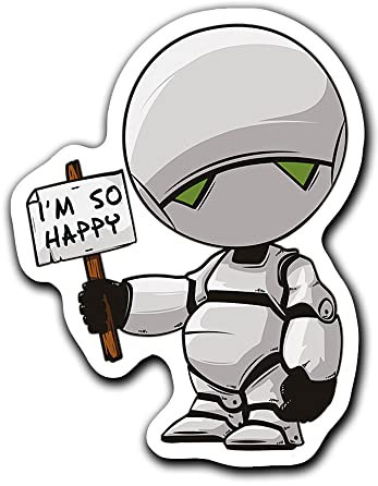 Aufkleber Hitchhiker's Guide to The Galaxy I'm So Happy, 7,6 cm, 3 Stück