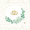 Servietten Hochzeit Ringe & Herzen BOTANICAL Eukalyptus Servietten mit Blätter-Ranke creme-weiß grün gold Tisch-Dekoration Hochzeits-Deko Zubehör & Accessoires (40, Botanical Ringe)