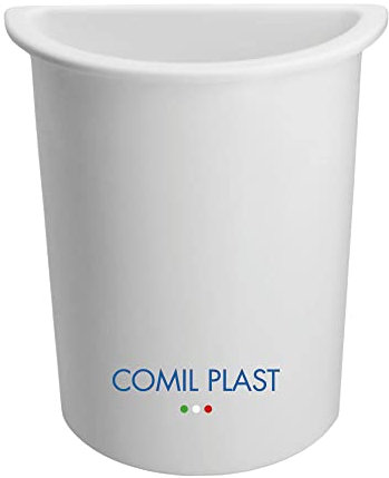 Comil Plast | Portafiori Interno in plastica per Vaso da cimitero Mezzaluna Colore Bianco | Lato 12 cm, Altezza 16 cm.