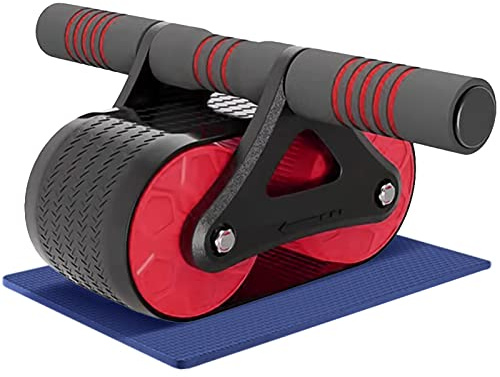 LAPONO Bauchtrainer Automatisches Rebound Abdominal Wheel,Bauchmuskeltrainer Bauchroller Stabilen Ab Roller Doppelrädern mit Kniematte für Männer und Frauen Zuhause Bauchmuskeltraining