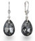 Schöner-SD 925 Silber Ohrringe Tropfen Kristall 16mm Silver Night grau anthrazit