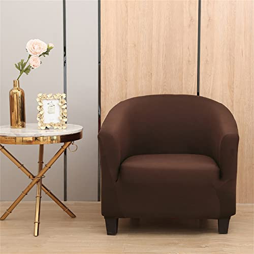 Morbuy Sesselhussen Sesselbezug Stretch Sesselschoner Sesselüberwurf Elastisch Sofahusse Husse Sofabezug für Clubsessel Loungesessel Cocktailsessel (Braun)