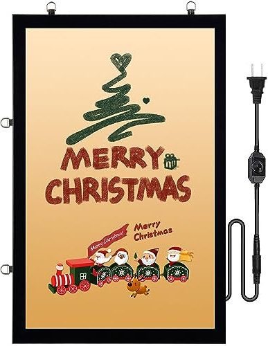 VEVOR LED-beleuchteter Plakatrahmen, 24 x 36 Zoll, schwarzer Aluminium-Bilderrahmen, vielseitiges Werbedisplay für den Bürgersteig, Bilderrahmen mit Hintergrundbeleuchtung zur Wandmontage