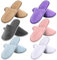 Nizirioo 6 paia di pantofole per ospiti, in spugna, lavabili e antiscivolo, in tessuto non tessuto corallo, misura universale, 28,5 x 11 cm, per hotel, viaggi, casa, ospiti, Bianco Rosso Blu Viola
