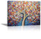 JOSUE Arbre De Vie Tableau Salon En Toile, Paysages ColoréS Rose, blanc Poster décoration esthétique classique imprimés d'art mural chambre à coucher ferme -20x30cm Encadrée
