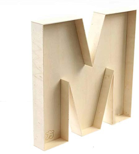 EMIGOS DIY Deko Handwerk befüllbar Buchstabe M (Holz, Natur, Dekorative Holzbuchstaben, Porträt, Casual)