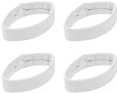 4 Stück Leder Uhrenarmband Schlaufen Kompatibel mit Withings Move ECG Verschlussring, 18mm Armband Ersatzschlaufen Uhrenarmband Halter Uhrenarmband Keeper Uhrenverschluss Ringe, Weiß