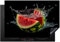KitchenYeah© Herdabdeckplatte Einteilig Küche Ceranfeld Abdeckplatte Cerankochfeld Abdeckung Induktionskochfeld Schutzmatte Wassermelone - Schwarz - Wasser - Obst - Melone - 77x51 cm