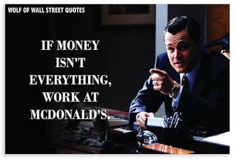 Hndeial Inspirierter Film The Wolf of Wall Street Leinwandposter Schlafzimmer Dekor Sport Landschaft Büro Zimmer Dekor Geschenk Unframe-Stil 30 x 45 cm