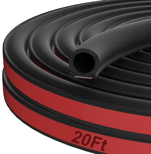 alophoty Guarnizione in gomma per porta, 6,1 m, a forma di D, autoadesiva, insonorizzante, per porte, finestre, auto, camion, auto e camper