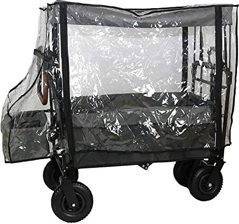 ABBNIA Clear Collapsible Rain Cover for Hand Carts with Canopy - Protect Your Outdoor Trolley Cart from Rain, Ideal Accessories for Kids, Camping,