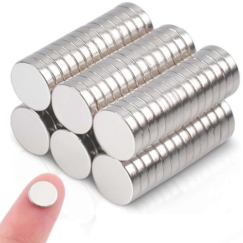 60 Stück Kleine Magnete Stark, 8mm x 1mm Neodym Magnet Extra Stark, Rund Mini Magneten Starker Halt, Starke Magnete Kühlschrank zum Basteln, Magneten für Whiteboard, Büro, Fotos