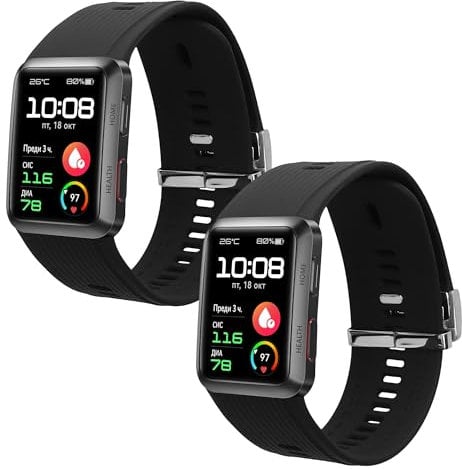 kwmobile Pulsera compatible con Huawei Watch D correa - 1x Correas de silicona flexible - Tamaño ajustable - negro